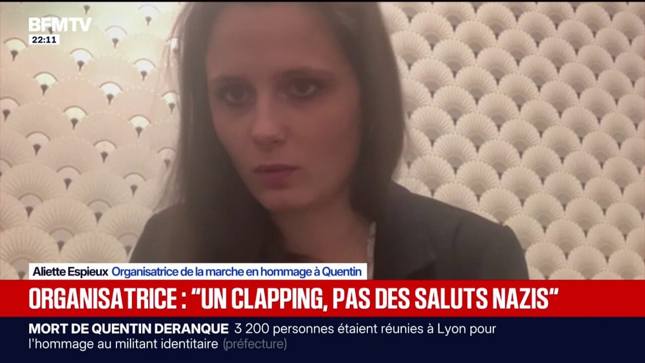 Saluts nazis et chants racistes pendant l'hommage à Quentin Deranque à Lyon: Aliette Espieux, organisatrice de la marche, explique que "c'est un clapping" Kép