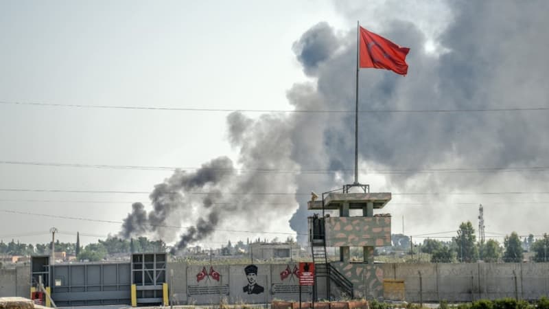 Combats entre les forces turques et kurdes dans la ville syrienne de Tal Abyad, le 10 octobre 2019