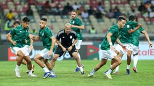 Les joueurs de la sélection d'Algérie, à Douala (Cameroun) le 16 janvier 2022