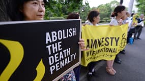Des manifestants protestent contre la peine de morts, à Tokyo en 2014.