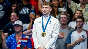 Léon Marchand vainqueur du 200m papillon lors des Jeux olympiques de Paris le 31/07/2024