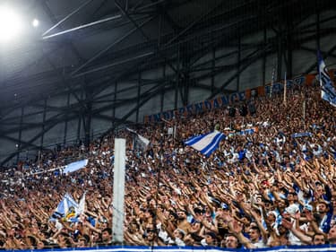 Des supporters de l'OM au stade Vélodrome, le 15 août 2023