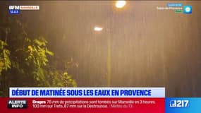 Pluie: un début de matinée sous des trombes d'eau en Provence