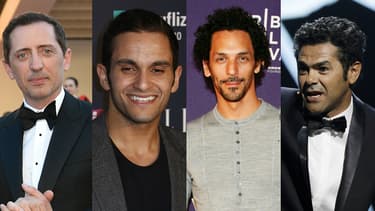 Gad Elmaleh, Malik Bentalha, Tomer Sisley et Jamel Debbouze: le YouTubeur CopyComic a mis en lumière des "emprunts" de blagues de ces humoristes à d'autres.