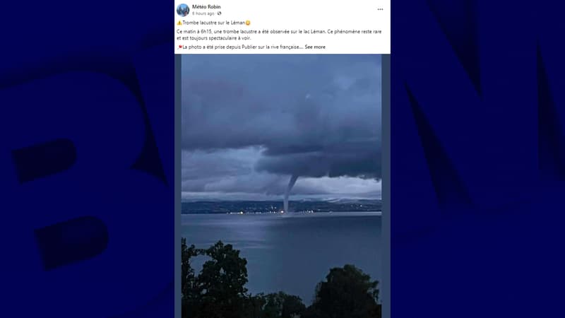 Une trombe marine, sur le Lac Léman, ce dimanche 18 août 2024.