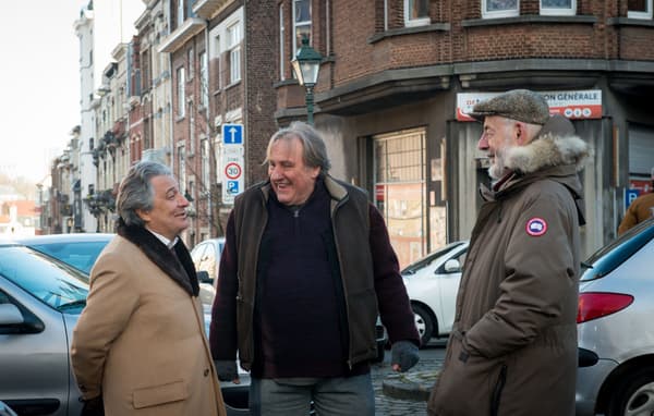 Christian Clavier, Gérard Depardieu et Bertrand Blier sur le tournage de Convoi exceptionnel