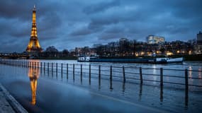 La Seine est sortie de son lit à Paris, le 1er février 2021