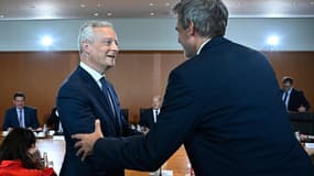 Le ministre de l'Economie français Bruno Le Maire, et le porte-parole du gouvernement allemand Steffen à Berlin le 13 septembre 2023. 
