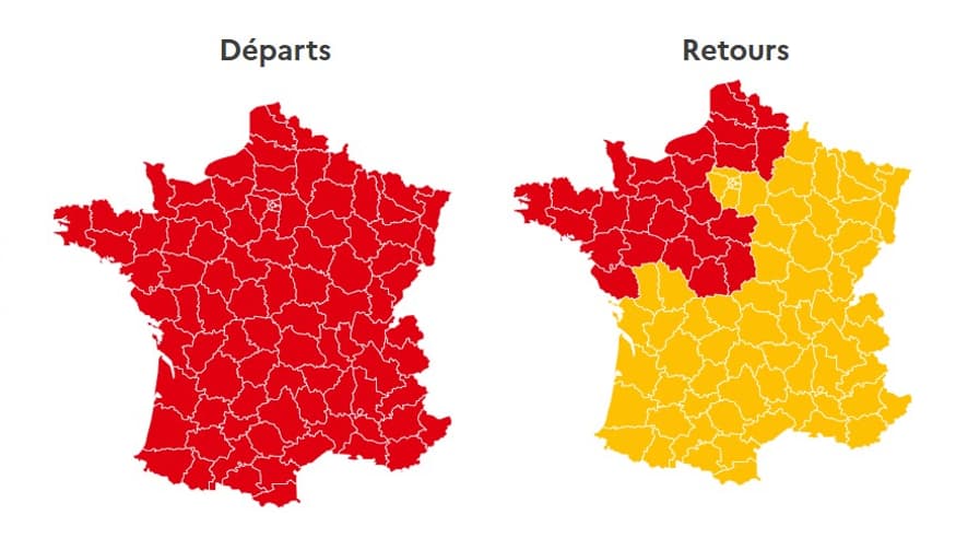 Ce samedi est classé rouge dans le sens des départs.