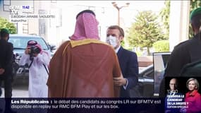Arabie saoudite: poignée de main entre Emmanuel Macron et Mohammed ben Salmane