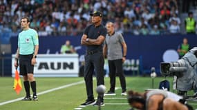 Antoine Kombouaré lors du match Montpellier-Nantes (1-3, L1), le 31 août 2024