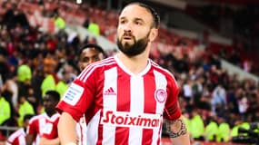 Mathieu Valbuena avec l'Olympiacos en avril 2023