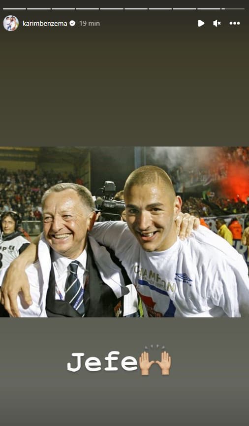 Benzema rend hommage à "Jef" Aulas Benzema rend hommage à "Jef" Aulas