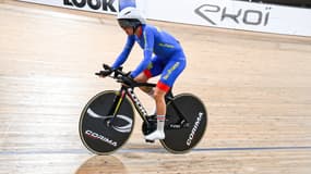 Marie Patouillet lors des Championnats de France de cycliste sur piste, janvier 2024