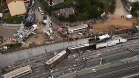 Photo de la catastrophe ferroviaire de St-Jacques de Compostelle, qui a fait 80 morts mercredi 24 juillet.