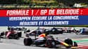 F1 / GP de Belgique : Verstappen écoeure la concurrence, Hamilton abandonne (résultats et classements)