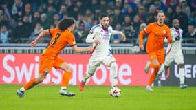 Rayan Cherki lors de Lyon-Francfort (3-2, Ligue Europa), le 12 décembre 2024