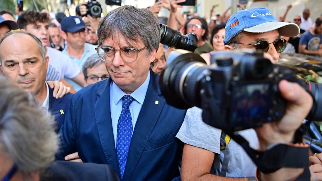 Carles Puigdemont lors de son retour à Barcelone, le 8 août 2024