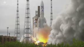 Le lanceur Ariane 5 de la mission "Juice" vient de décoller de Kourou, en Guyane
