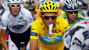 Devant Andy Schleck lors de son dernier Tour de France victorieux... Pour l'instant...