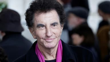 L'ancien ministre de la Culture et président de l'Institut du monde arabe Jack Lang aux obsèques de l'animateur TV et écrivain Frédéric Mitterrand à l'église Saint-Thomas-d'Aquin à Paris, le 26 mars 2024