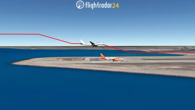 Les trajectoires des deux avions à l'aéroport de Nice.