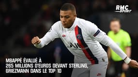 Mbappé évalué à 265 millions d'euros devant Sterling, Griezmann dans le Top 10