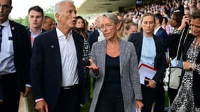 L'an dernier, la première ministre Elisabeth Borne était venue à la Rencontre des entrepreneurs de France (REF), à l'hippodrome de Longchamp, le 28 août 2023