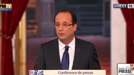François Hollande, mardi 13 novembre, lors de sa conférence de presse à l'Elysée