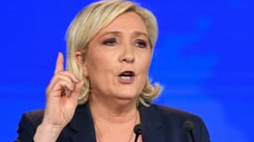 Marine Le Pen, présidente de Rassemblement national (ex FN) à Nice, le 1er mai 2018
