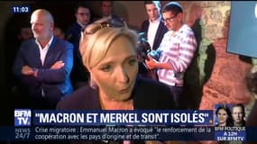 Marine Le Pen juge Macron et Merkel "isolés" sur la scène européenne