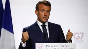 Emmanuel Macron au G7 à Biarritz, le lundi 26 août 2019