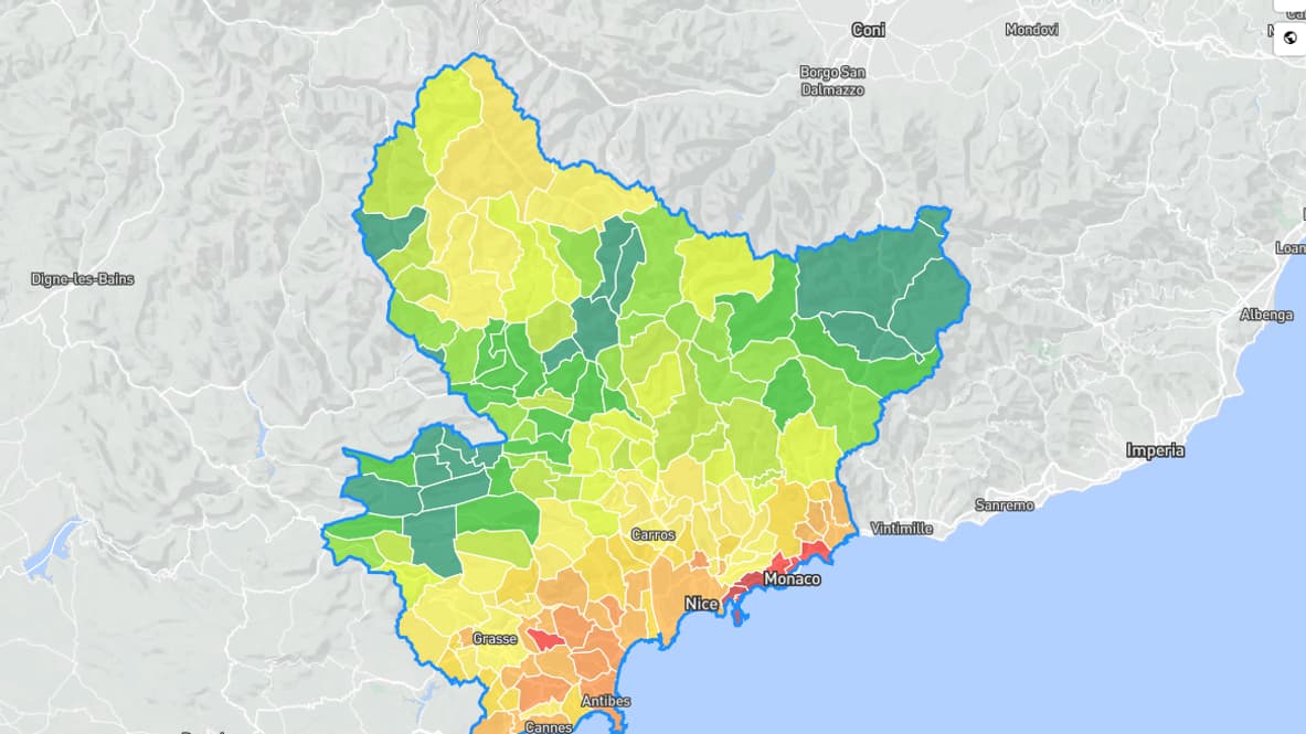La carte des prix immobiliers de MeilleursAgents dans les Alpes-Maritimes. La carte des prix immobiliers de MeilleursAgents dans les Alpes-Maritimes.