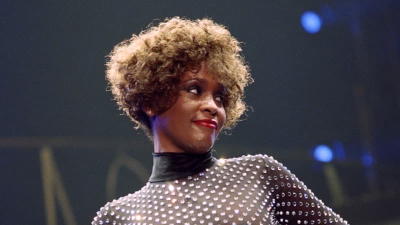 Whitney Houston lors d'un concert en 1991 à Paris