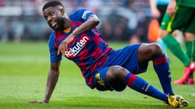 Samuel Umtiti lors d'un match Barça-Eibar, au Camp Nou le 22 février 2020