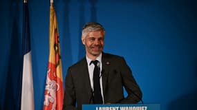 Laurent Wauquiez, réélu président de la région Auvergne-Rhône-Alpes au 2e tour des régionales, le 27 juin 2021 à Lyon