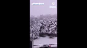 Les premières images des chutes de neige en Haute-Savoie
