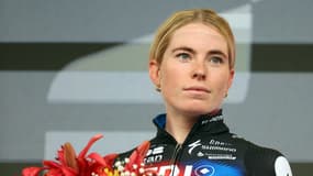 Demi Vollering après la 9e étape du Tour féminin, le 03/08/2025
