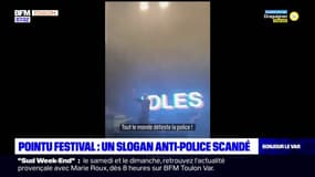 Un slogan anti-police scandé lors du Pointu festival à Six-Fours-les-Plages