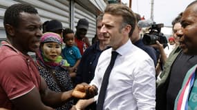 Emmanuel Macron à Tsingoni, à Mayotte, le 20 décembre 2024