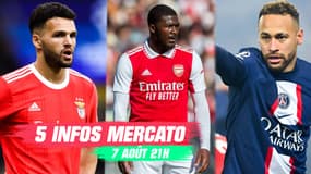 Neymar, Gonçalo Ramos, Maitland-Niles... les 5 infos mercato du 7 août (21h)