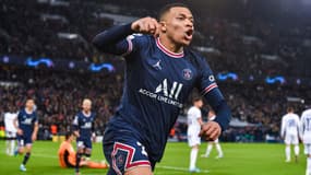 La joie de Mbappé après son but lors de PSG-Real le 15 février 2022