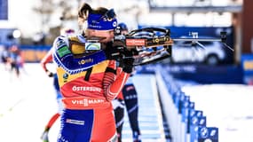 Julia Simon lors de la mass-start d'Östersund, le 12 mars 2023.