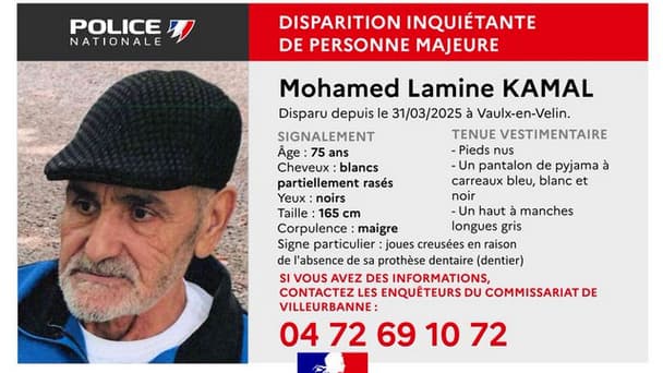 Un homme disparu à Vaulx-en-Velin depuis le 31 mars 2025