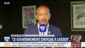 "On a l'impression d'un gouvernement qui cherche à déprotéger, à casser", estime le secrétaire général FO Pascal Pavageau