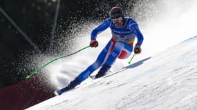 Le skieur français Nils Allègre lors du super-G des championnats du monde le 7 février 2025