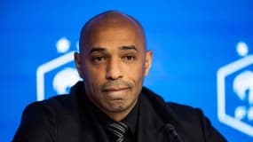 Thierry Henry lors de sa présentation à la presse comme nouveau sélectionneur des Espoirs, le 29 août 2023