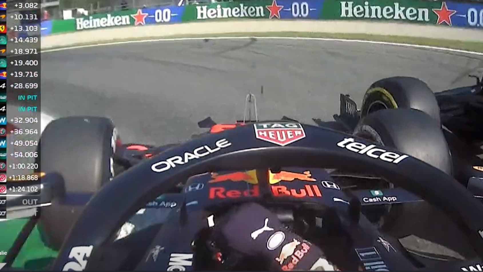 Le contact entre Verstappen et Hamilton à Monza