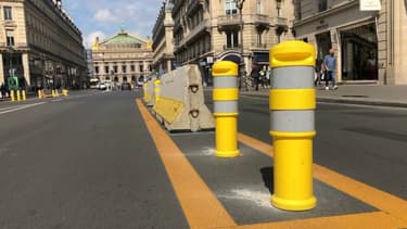 La coronapiste avenue de l'Opéra à Paris.