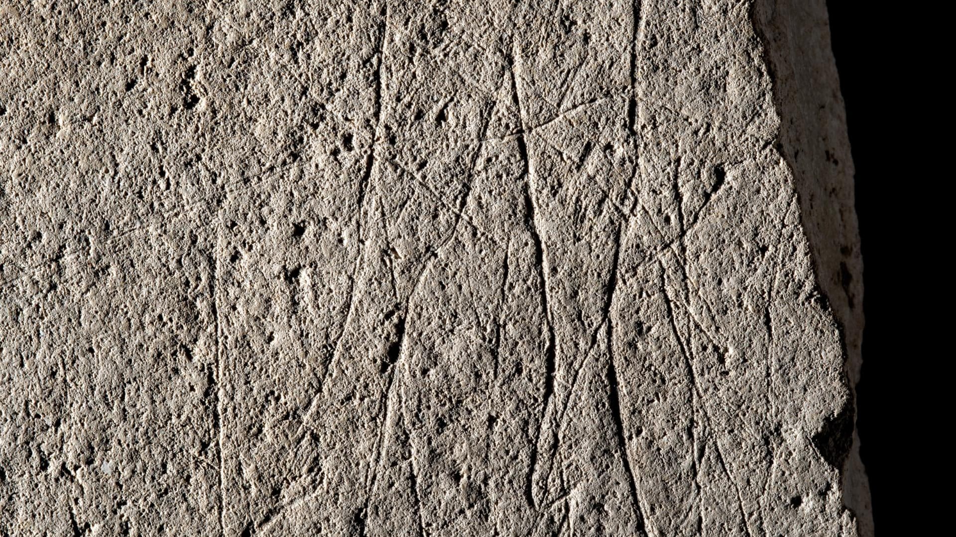 Bloc de grès gravé d'Angoulême (-12 000 ans), face, détail antérieur (jambes et sabots) d'un cheval. Bloc de grès gravé d'Angoulême (-12 000 ans), face, détail antérieur (jambes et sabots) d'un cheval.